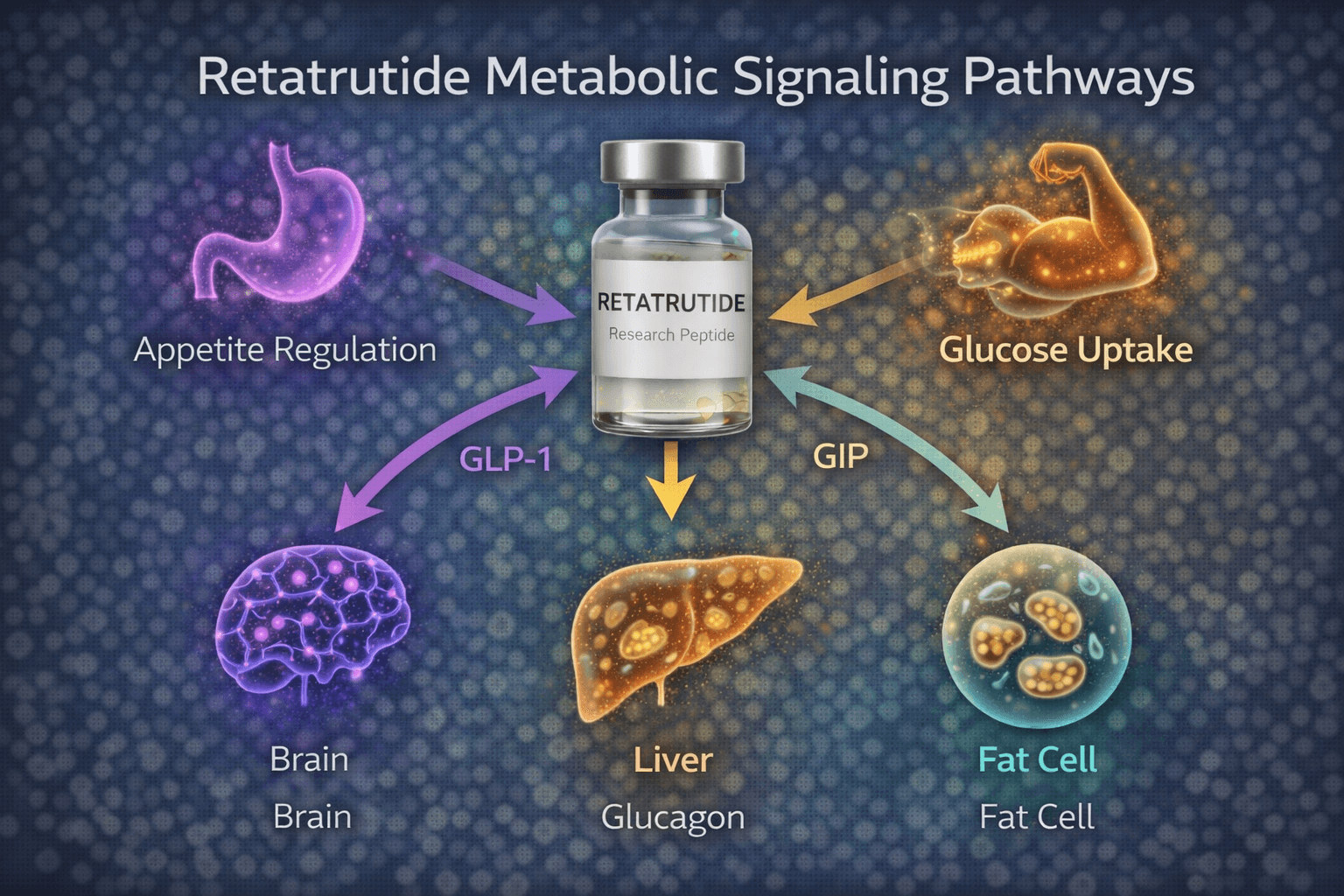 Retatrutide metabolic pathway diagram