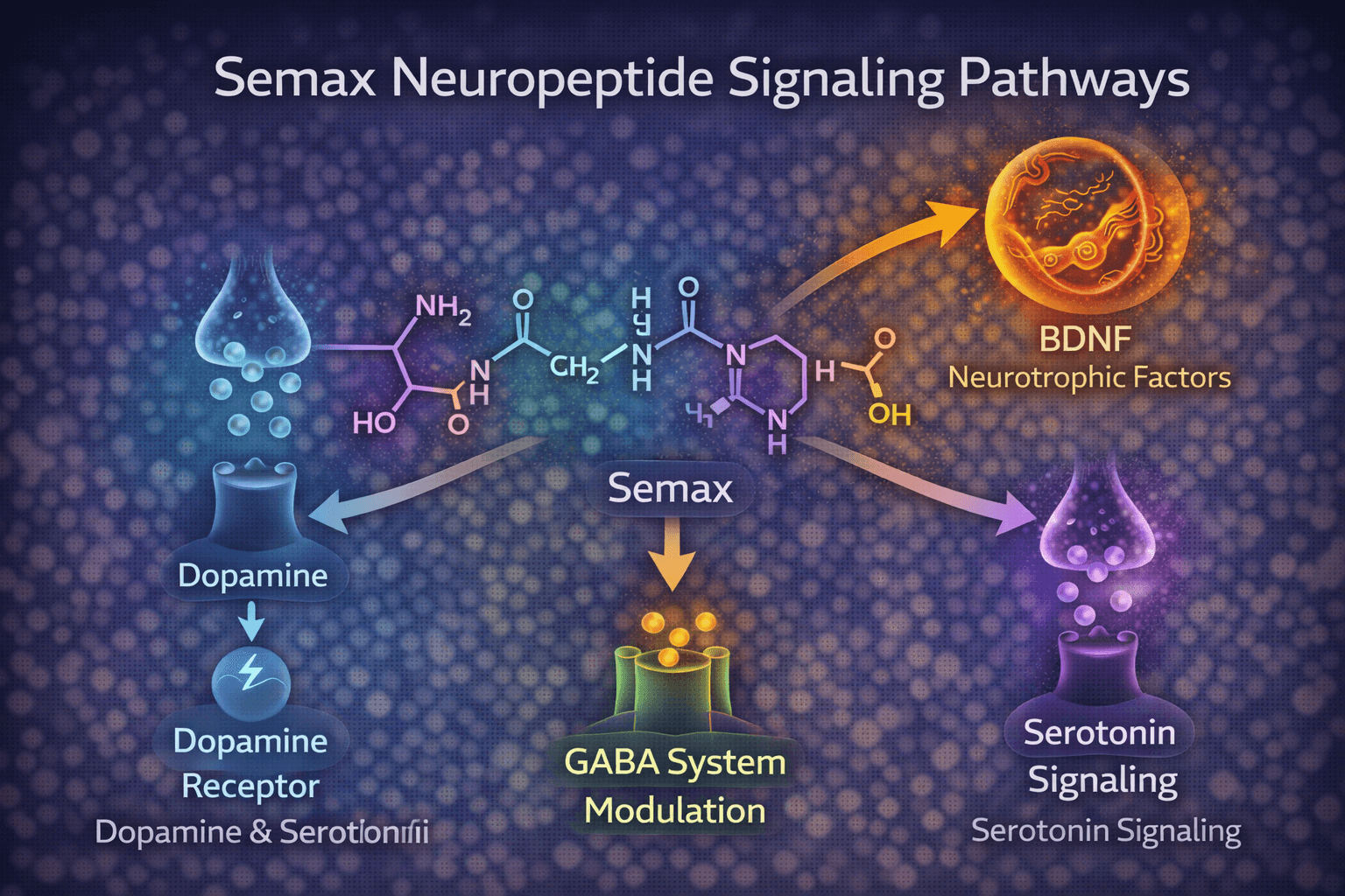 Semax neuropeptide signaling diagram