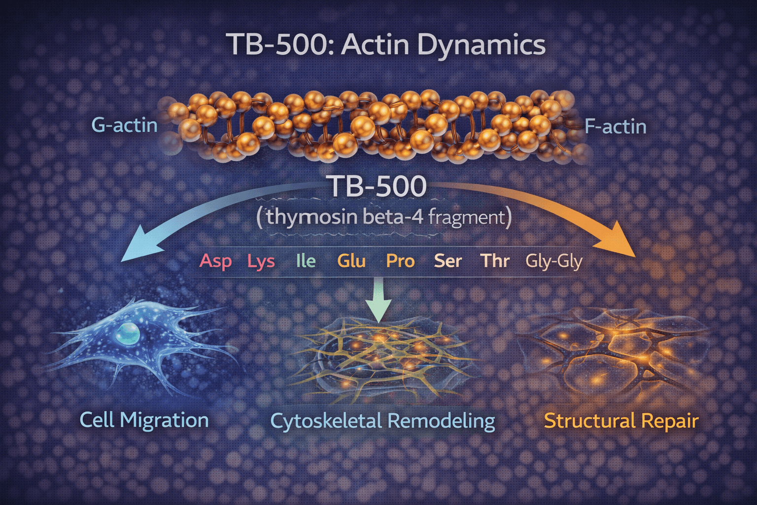 TB-500 actin binding diagram