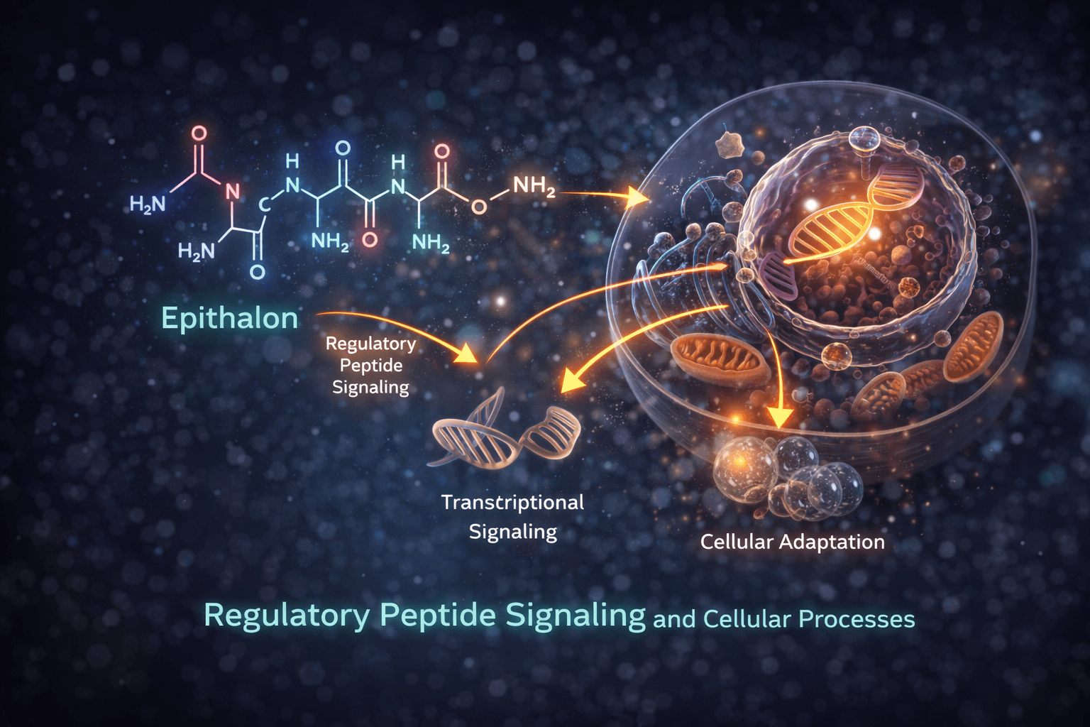 Diagram showing Epithalon regulatory peptide signaling