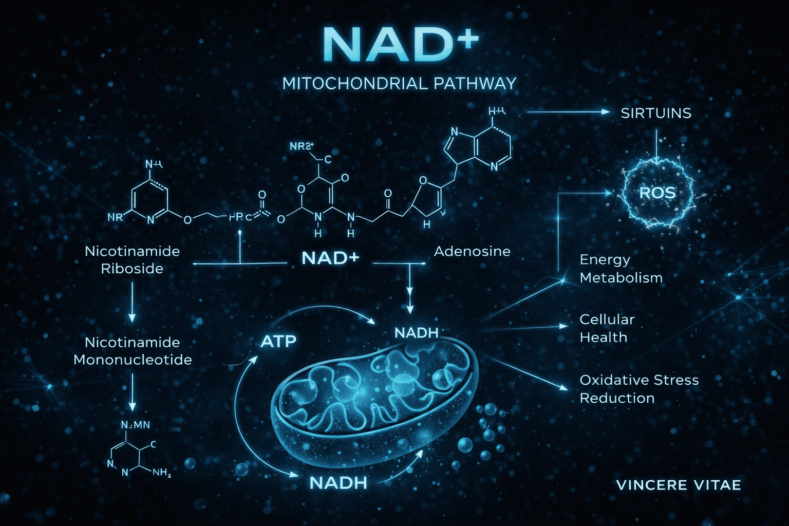 NAD+ mitochondrial pathway diagram